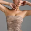 Charnelle Embellished Bandeau Top in Almond