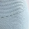 Chunky Knit Foldover Kick Flare Trousers in Dusty Teal