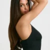 Chunky Knit Tank Top in Black
