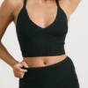 Chunky Knit Tank Top in Black