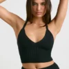 Chunky Knit Tank Top in Black