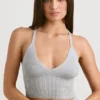 Chunky Knit Tank Top in Grey Marl