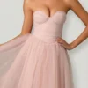 Cindy Tulle Corset Midaxi Dress in Dusty Rose