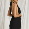 Cira Halterneck Mini Dress in Black