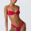 Clearwater Embellished Ruched Halterneck Bikini Top in Raspberry Pink