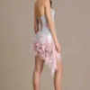 Colette Embellished Tulle Corset Mini Dress in Baby Pink
