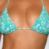 Comino Triangle Bikini Top in Blue Multi Print