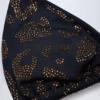 Comoros Charm-Detail Triangle Bikini Top in Black