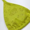 Comoros Charm-Detail Triangle Bikini Top in Olive Green