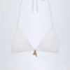 Comoros Charm-Detail Triangle Bikini Top in White