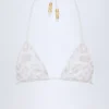 Comoros Charm-Detail Triangle Bikini Top in White