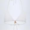 Comoros Charm-Detail Triangle Bikini Top in White