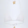 Comoros Charm-Detail Triangle Bikini Top in White