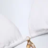 Comoros Charm-Detail Triangle Bikini Top in White