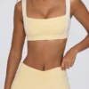 Contrast Sports Bra in Lemon Marl
