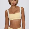 Contrast Sports Bra in Lemon Marl
