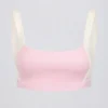 Contrast Sports Bra in Pale Pink Marl