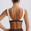 Contrast Sports Bra in Pecan Marl