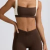 Contrast Sports Bra in Pecan Marl