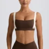 Contrast Sports Bra in Pecan Marl