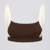 Contrast Sports Bra in Pecan Marl
