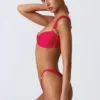 Coquina Embellished Bikini Top in Raspberry Pink