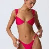 Coquina Embellished Bikini Top in Raspberry Pink