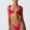 Coquina Embellished Bikini Top in Raspberry Pink