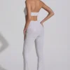 Coralena Embellished Cut-Out Jumpsuit in White