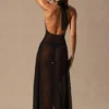 Coralie Halterneck Maxi Dress in Black