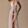 Coralie Halterneck Maxi Dress in White