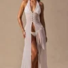 Coralie Halterneck Maxi Dress in White