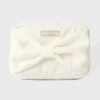 Corduroy Bow Makeup Bag in Ivory