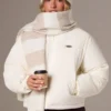Corduroy Quilted Puffer Jacket in Ivory