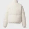 Corduroy Quilted Puffer Jacket in Ivory