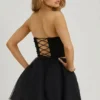 Cosima High Waist Tulle Mini Skirt in Black