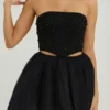 Cosima High Waist Tulle Mini Skirt in Black