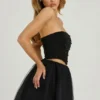 Cosima High Waist Tulle Mini Skirt in Black