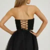 Cosima High Waist Tulle Mini Skirt in Black