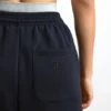 Cotton Fleece Mid-Rise Joggers in Black