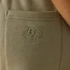 Cotton Fleece Mid-Rise Joggers in Khaki Green