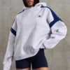 Cotton Fleece Oversized Hoodie in Heather Grey