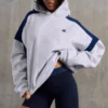 Cotton Fleece Oversized Hoodie in Heather Grey