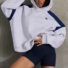 Cotton Fleece Oversized Hoodie in Heather Grey