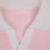 Cotton Jersey Oversized V-Neck Jumper in Powder Pink