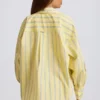 Cotton Poplin Stripe Oversized Shirt in Yellow Stripe