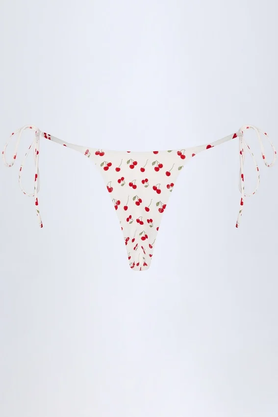 Cove Side-Tie Cheeky Bikini Bottoms in Cherry Print Cove Side-Tie Cheeky Bikini Bottoms in Cherry Print