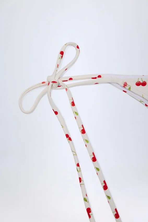 Cove Side-Tie Cheeky Bikini Bottoms in Cherry Print Cove Side-Tie Cheeky Bikini Bottoms in Cherry Print