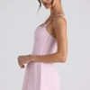 Cressida Bow-Detail Pleated A-Line Mini Dress in Soft Pink