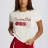 Cropped Graphic T-Shirt in Ivory